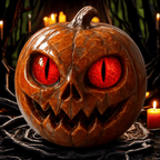 🏆Flash Sale 60% OFF - 🎃👻Halloween Pumpkin Decorations-Handmade Red-Eyed Pumpkin F'igurine🔥