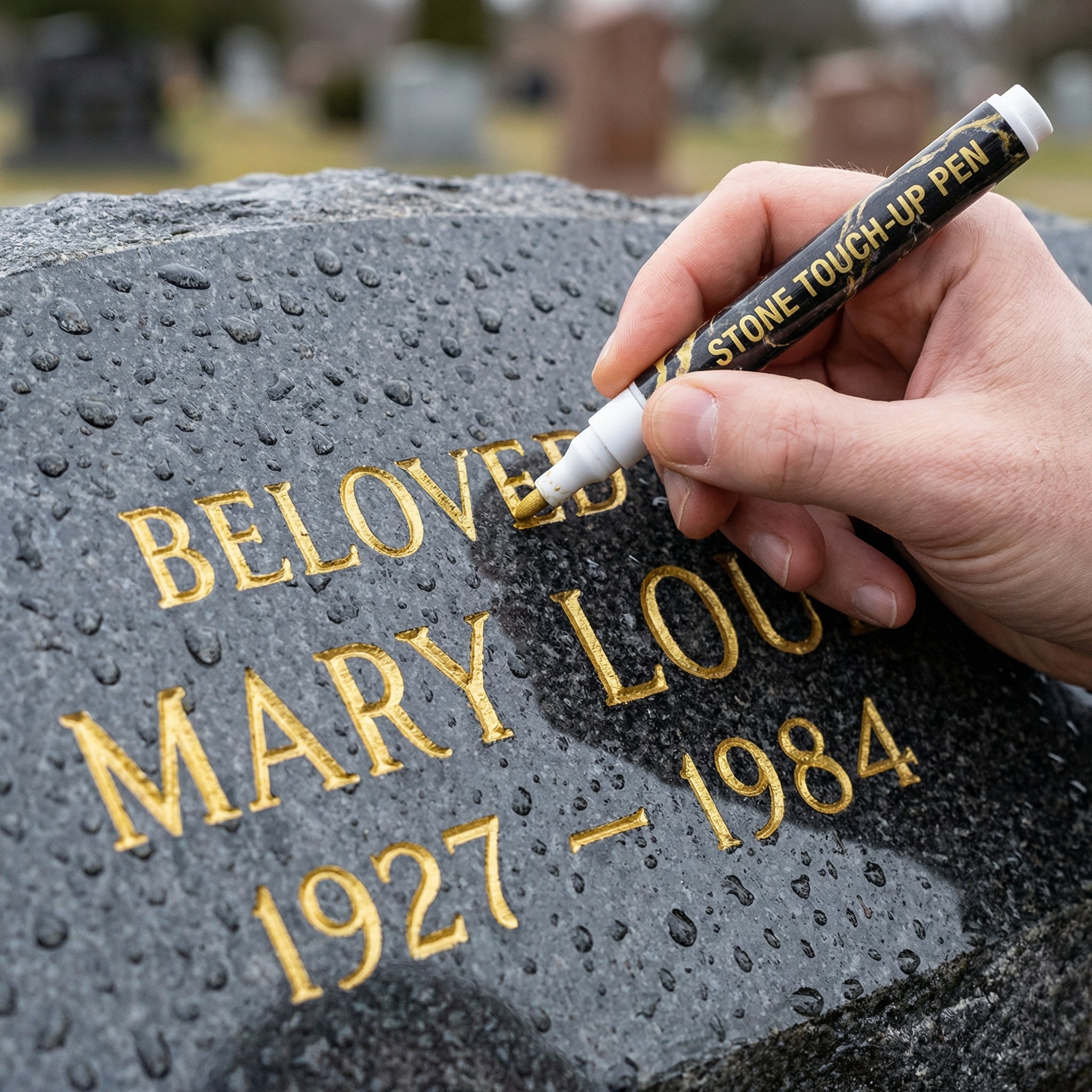 🐦Golden Tombstone Marker Pen for Restoring Faded Grave Inscriptions🔥