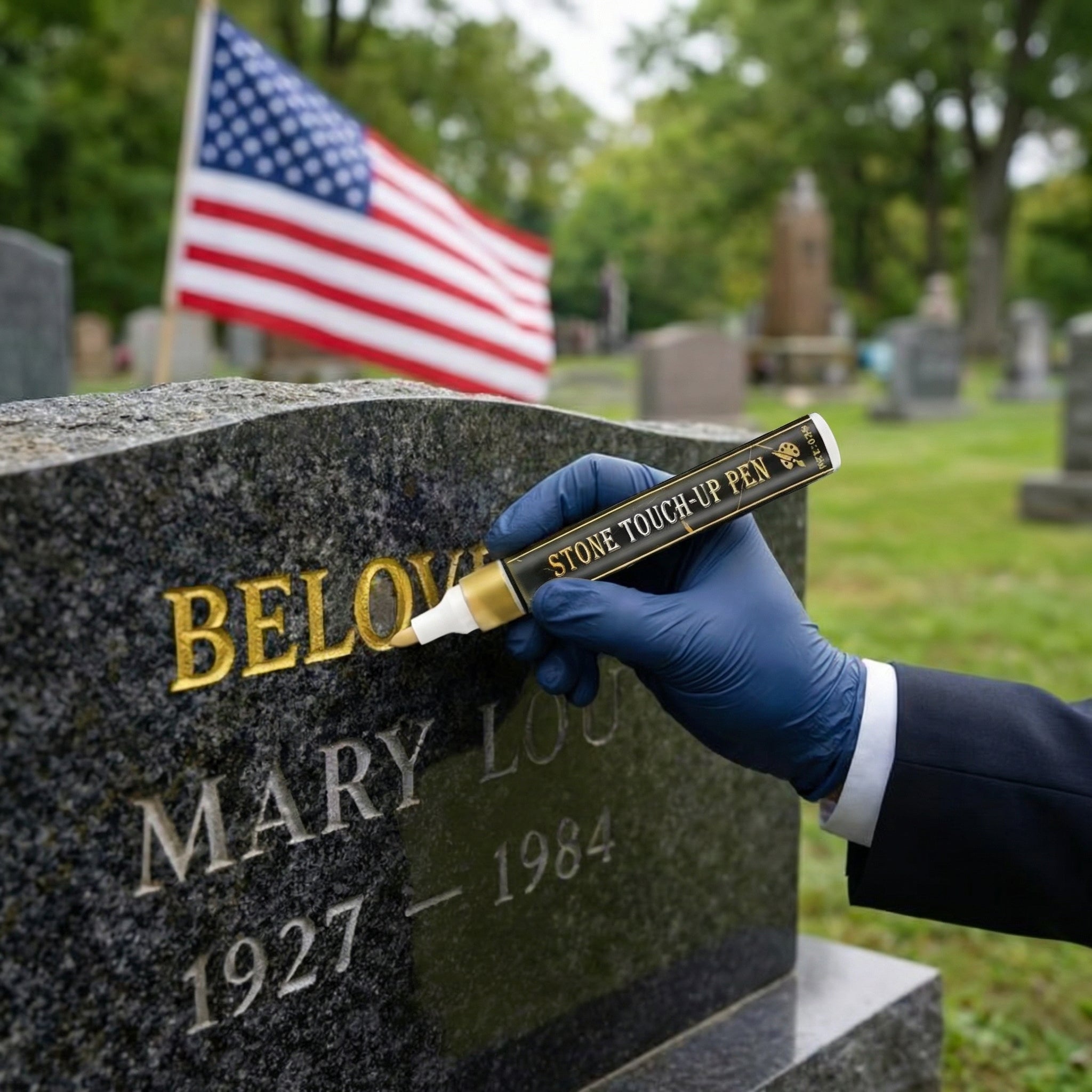 🐦Golden Tombstone Marker Pen for Restoring Faded Grave Inscriptions🔥