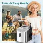 Countertop Ice Maker Machine with Handle, 26.5lbs Per Day, 9 Cubes in 6 Mins, Auto-Cleaning Portable Ice Maker with Basket and Scoop, for Home/Kitchen/Camping/RV🔥