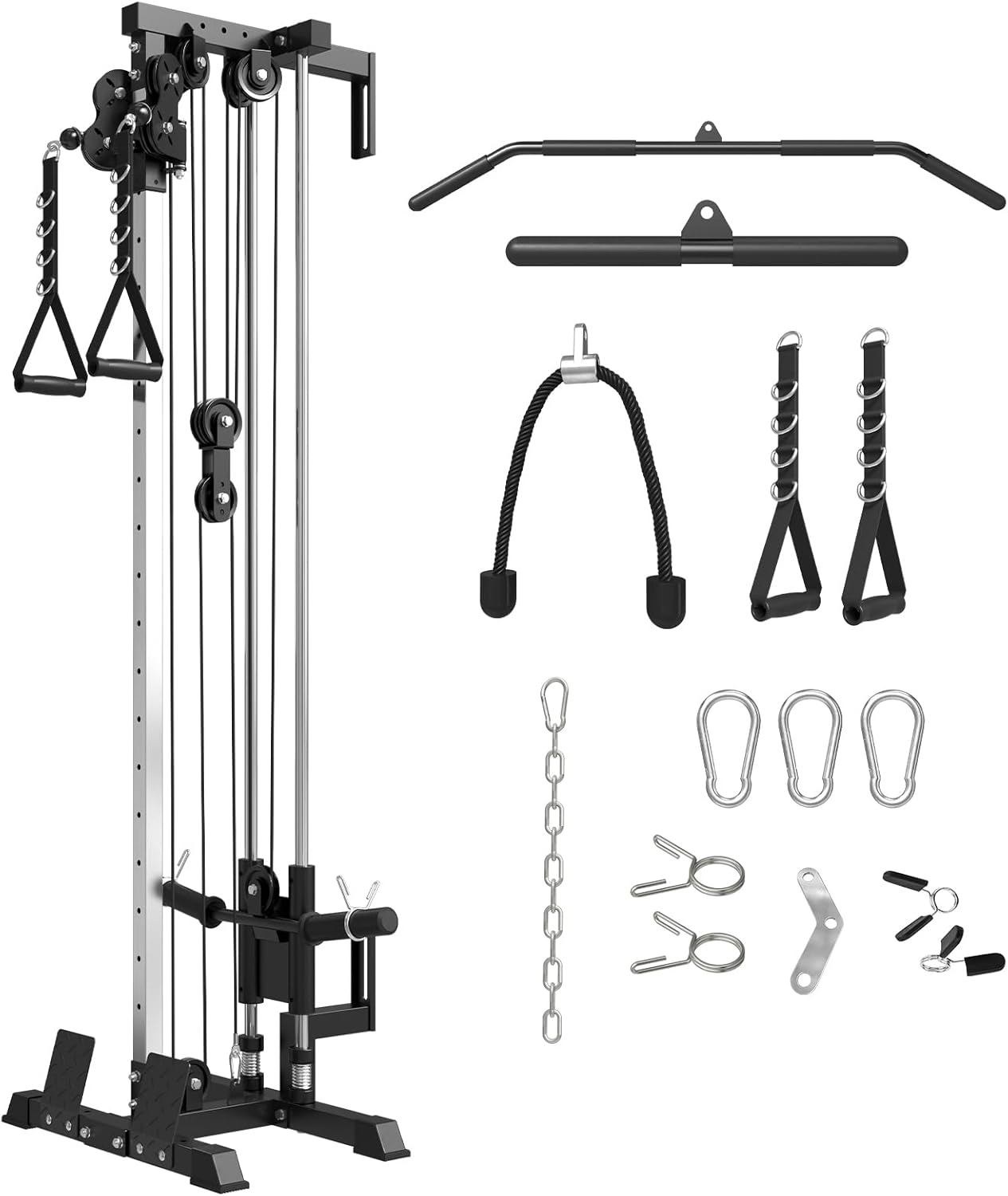 Wall Mount Cable Station, Cable Crossover Machine with Dual Pulley System and 18 Adjustable Positions for Home Gym Fitness Equipment🔥
