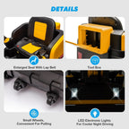 360 Degree Rotating Ride On Excavator and Bulldozer,12V12AH Battery Powered Ride On Toy Backhoe W/Track Design Wheels for All Terrain,Remote Control,MP3,Toolbox for Kids,Parent🔥
