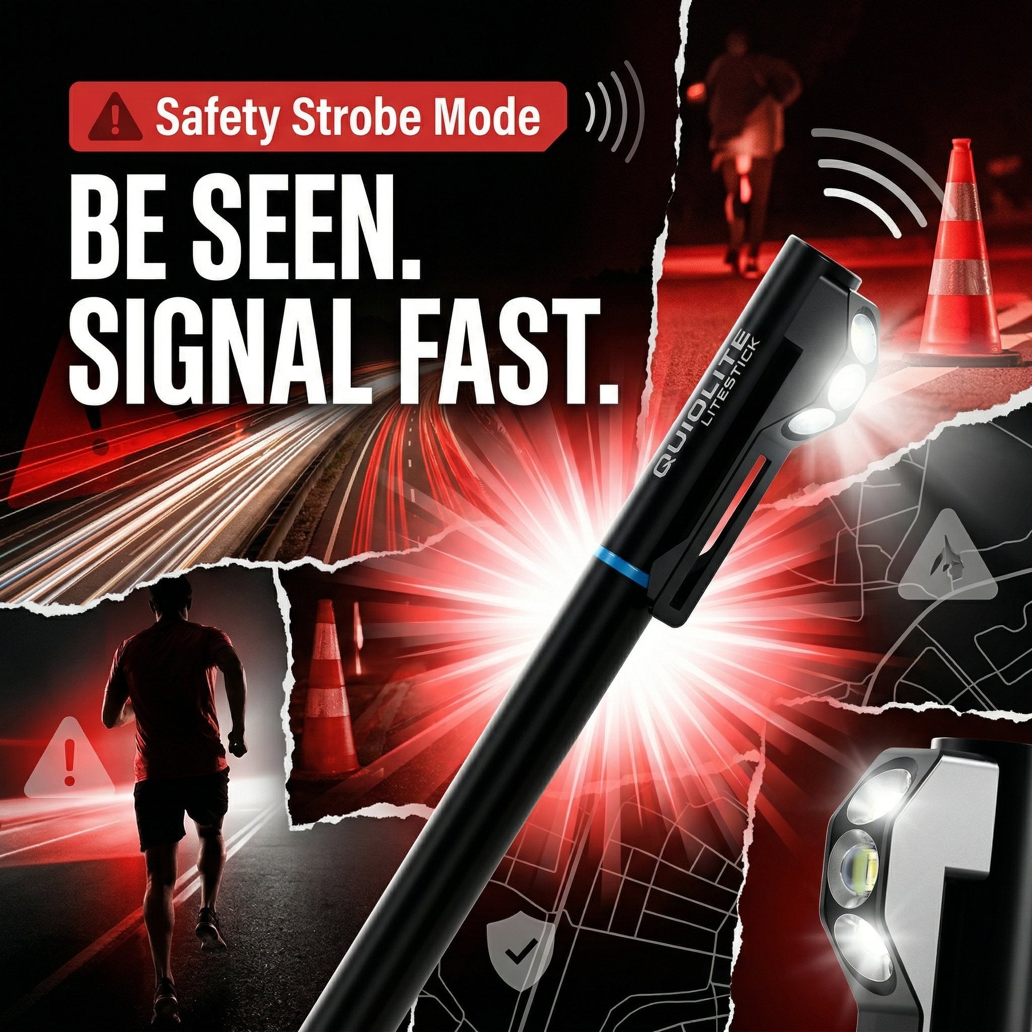💡 QuiqLite LiteStick – Ultimate Hands-Free Wearable Safety Light🔥