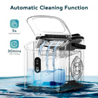 Countertop Ice Maker Machine with Handle, 26.5lbs Per Day, 9 Cubes in 6 Mins, Auto-Cleaning Portable Ice Maker with Basket and Scoop, for Home/Kitchen/Camping/RV🔥