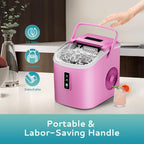 Countertop Ice Maker Machine with Handle, 26.5lbs Per Day, 9 Cubes in 6 Mins, Auto-Cleaning Portable Ice Maker with Basket and Scoop, for Home/Kitchen/Camping/RV🔥
