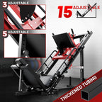 Leg Press Hack Squat Machine, Professional Adjustable Leg Press Machine for Home Gym with Linear Bearing, Specialty Hack Squat Machine for Full Lower Body Workout with Weight Storage Posts, Red🔥