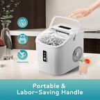 Countertop Ice Maker Machine with Handle, 26.5lbs Per Day, 9 Cubes in 6 Mins, Auto-Cleaning Portable Ice Maker with Basket and Scoop, for Home/Kitchen/Camping/RV🔥