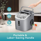 Countertop Ice Maker Machine with Handle, 26.5lbs Per Day, 9 Cubes in 6 Mins, Auto-Cleaning Portable Ice Maker with Basket and Scoop, for Home/Kitchen/Camping/RV🔥