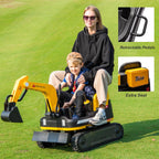 360 Degree Rotating Ride On Excavator and Bulldozer,12V12AH Battery Powered Ride On Toy Backhoe W/Track Design Wheels for All Terrain,Remote Control,MP3,Toolbox for Kids,Parent🔥