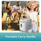 Countertop Ice Maker Machine with Handle, 26.5lbs Per Day, 9 Cubes in 6 Mins, Auto-Cleaning Portable Ice Maker with Basket and Scoop, for Home/Kitchen/Camping/RV🔥