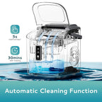 Countertop Ice Maker Machine with Handle, 26.5lbs Per Day, 9 Cubes in 6 Mins, Auto-Cleaning Portable Ice Maker with Basket and Scoop, for Home/Kitchen/Camping/RV🔥