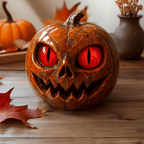 🏆Flash Sale 60% OFF - 🎃👻Halloween Pumpkin Decorations-Handmade Red-Eyed Pumpkin F'igurine🔥