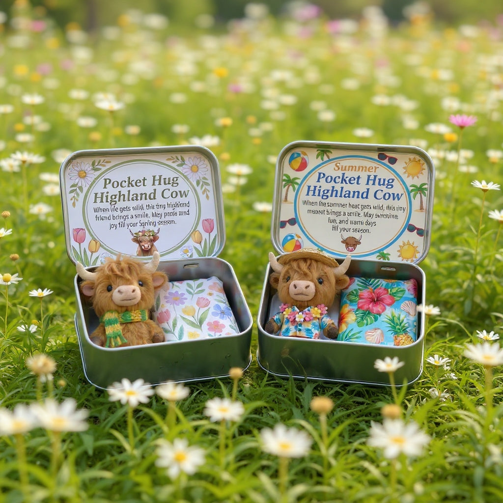 🌾🐮Pocket Hug Highland Cow Gift Set – A Little Hug You Can Carry Anywhere 💛🔥