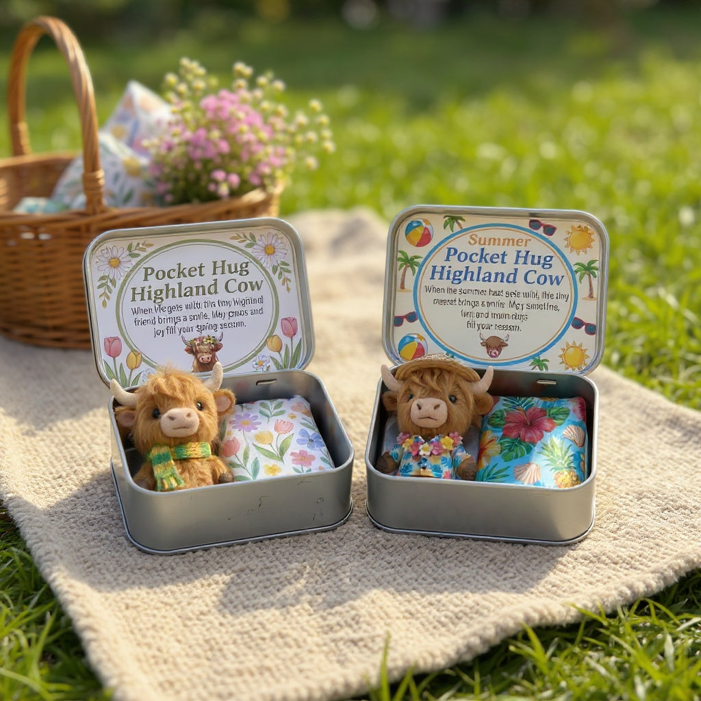 🌾🐮Pocket Hug Highland Cow Gift Set – A Little Hug You Can Carry Anywhere 💛🔥