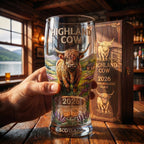 🍺🐮 Raise a Toast to 2026 — Limited Edition Highland Cow Glass!🔥