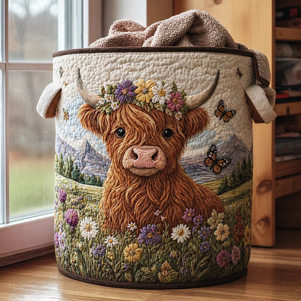 🌱🐂Highland Cow Garden Charm Storage Basket🔥