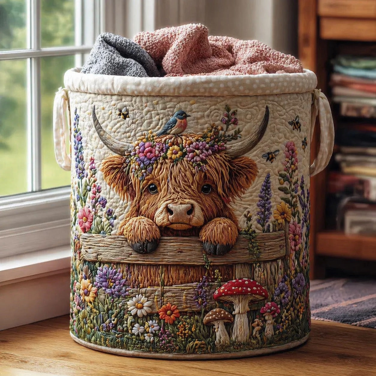 🌱🐂Highland Cow Garden Charm Storage Basket🔥