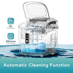 Countertop Ice Maker Machine with Handle, 26.5lbs Per Day, 9 Cubes in 6 Mins, Auto-Cleaning Portable Ice Maker with Basket and Scoop, for Home/Kitchen/Camping/RV🔥