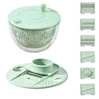 🥗 3-in-1 Large Salad Spinner Set | 5.3 Qt Vegetable Washer with Slicer & Strainer for Kitchen🔥