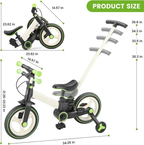 6-in-1 Toddler Bike & Stroller | Foldable Push Bike w/Training Wheels🔥