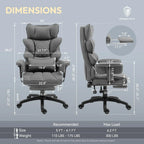 Big and Tall Office Chair with Pocket Spring Cushion,High Back Computer Gaming Chairs with Adjustable Armrests and Lumbar Support,Executive Desk Chairs with Footrest(PU Leather,White)🔥