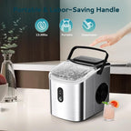 Countertop Ice Maker Machine with Handle, 26.5lbs Per Day, 9 Cubes in 6 Mins, Auto-Cleaning Portable Ice Maker with Basket and Scoop, for Home/Kitchen/Camping/RV🔥