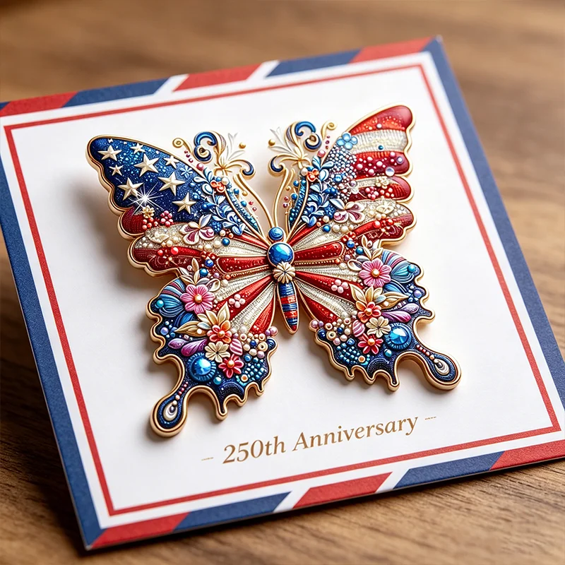 US 250th Anniversary Enamel Brooch Pin🔥