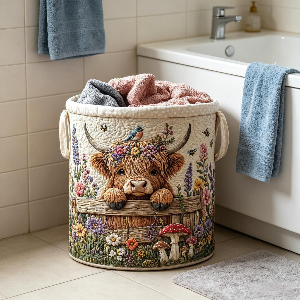 🌱🐂Highland Cow Garden Charm Storage Basket🔥